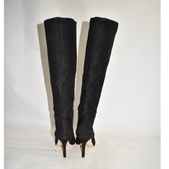 New! Larroudé Kate Tall Boot In Black Suede Size 9 DD480 - Picture 5 of 7
